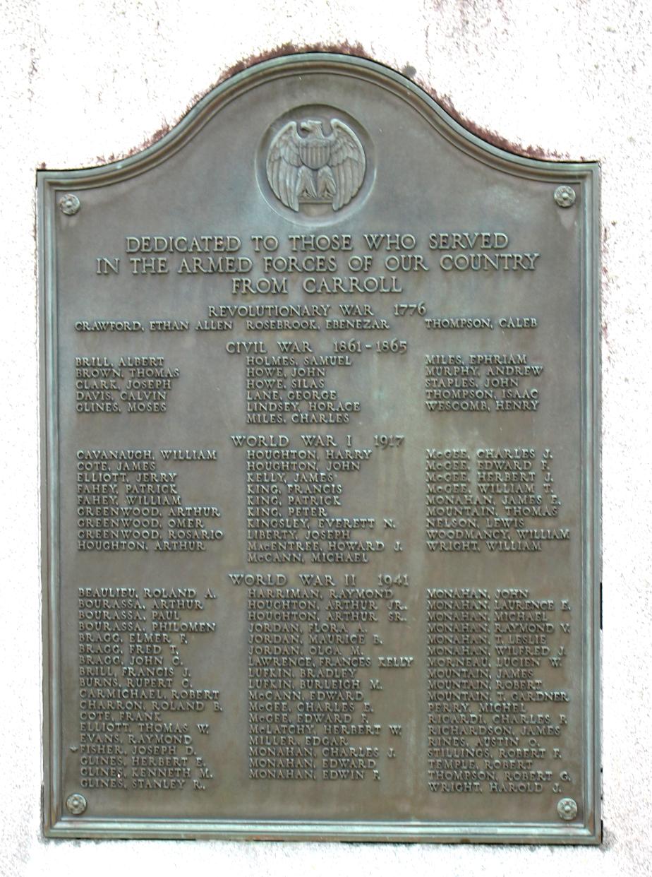 Carroll New Hampshire Veterans Memorial