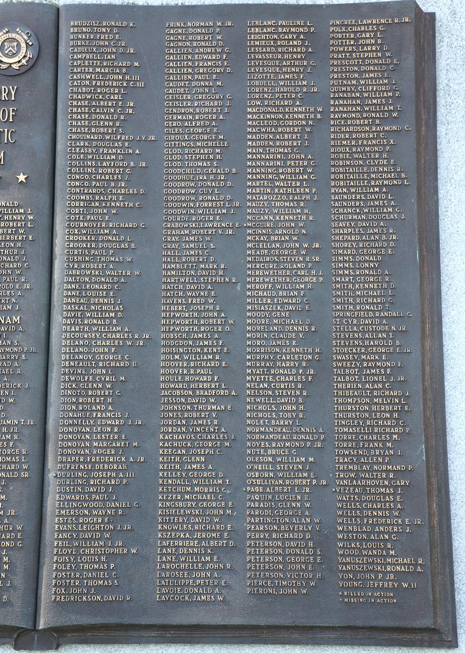 Derry New Hampshire Vietnam War Honor Roll
