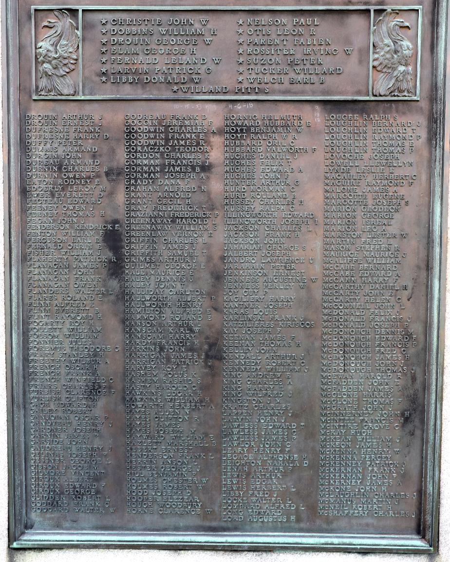 Dover New Hampshire World War I Veterans Memorial