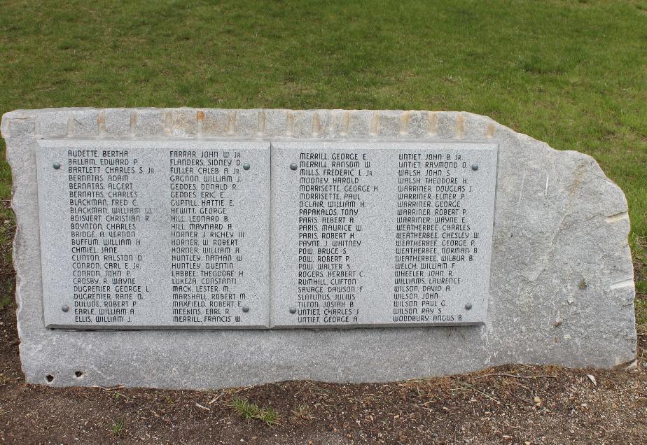 Dunbarton New Hampshire - World War II Veterans Memorial