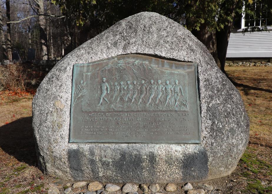 Francestown New Hampshire World War I Veterans Memorial