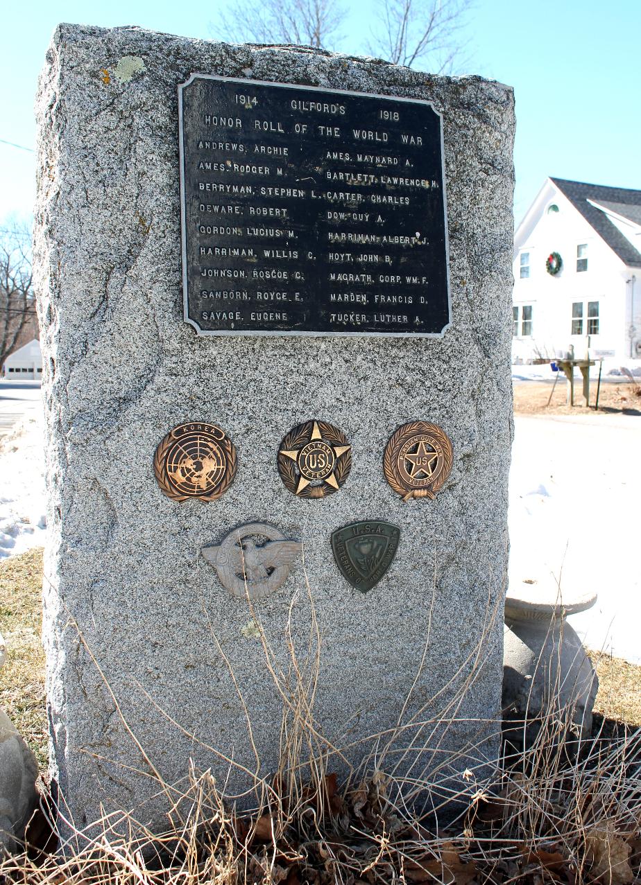 Gilford NH World War I Honor Roll