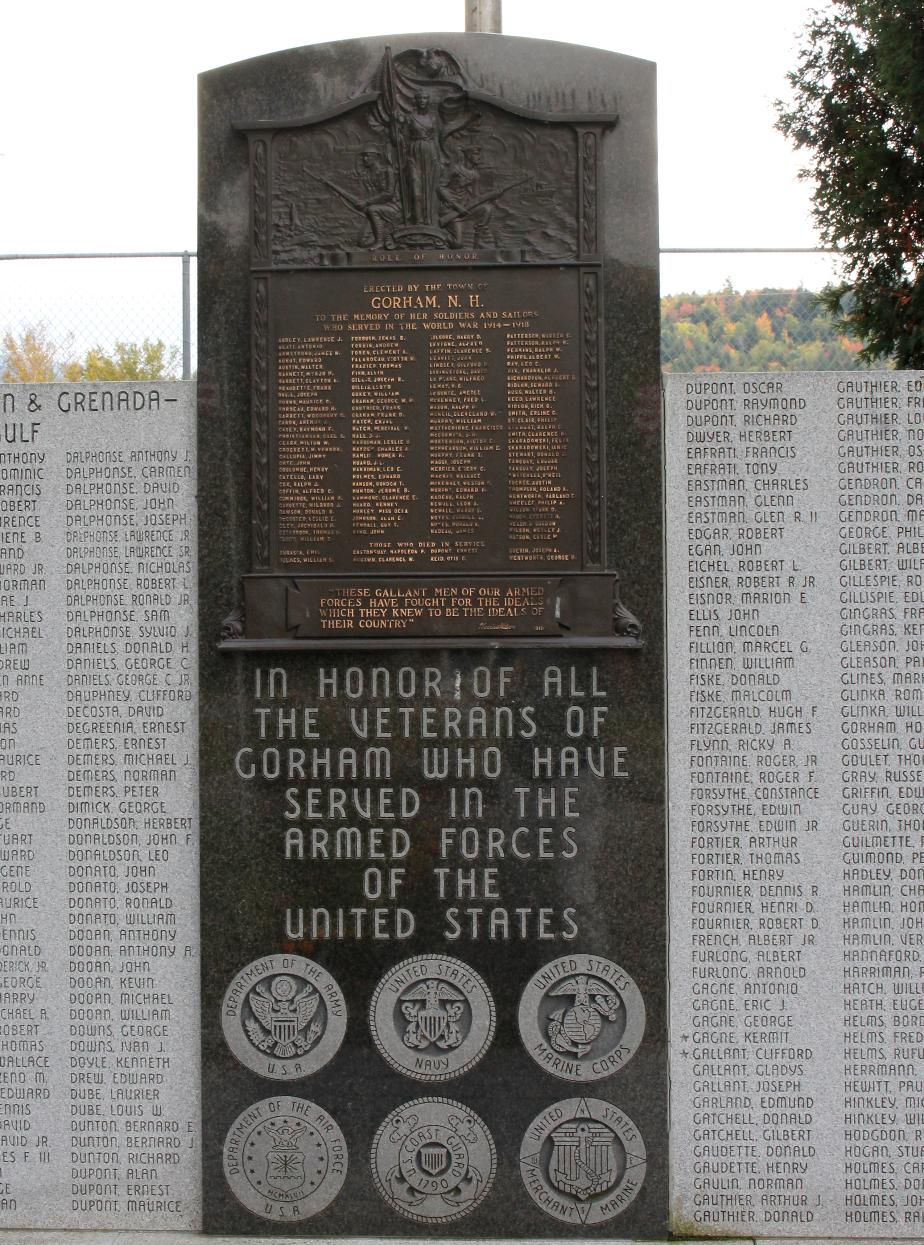 Gorham New Hampshire Veterans Memorial