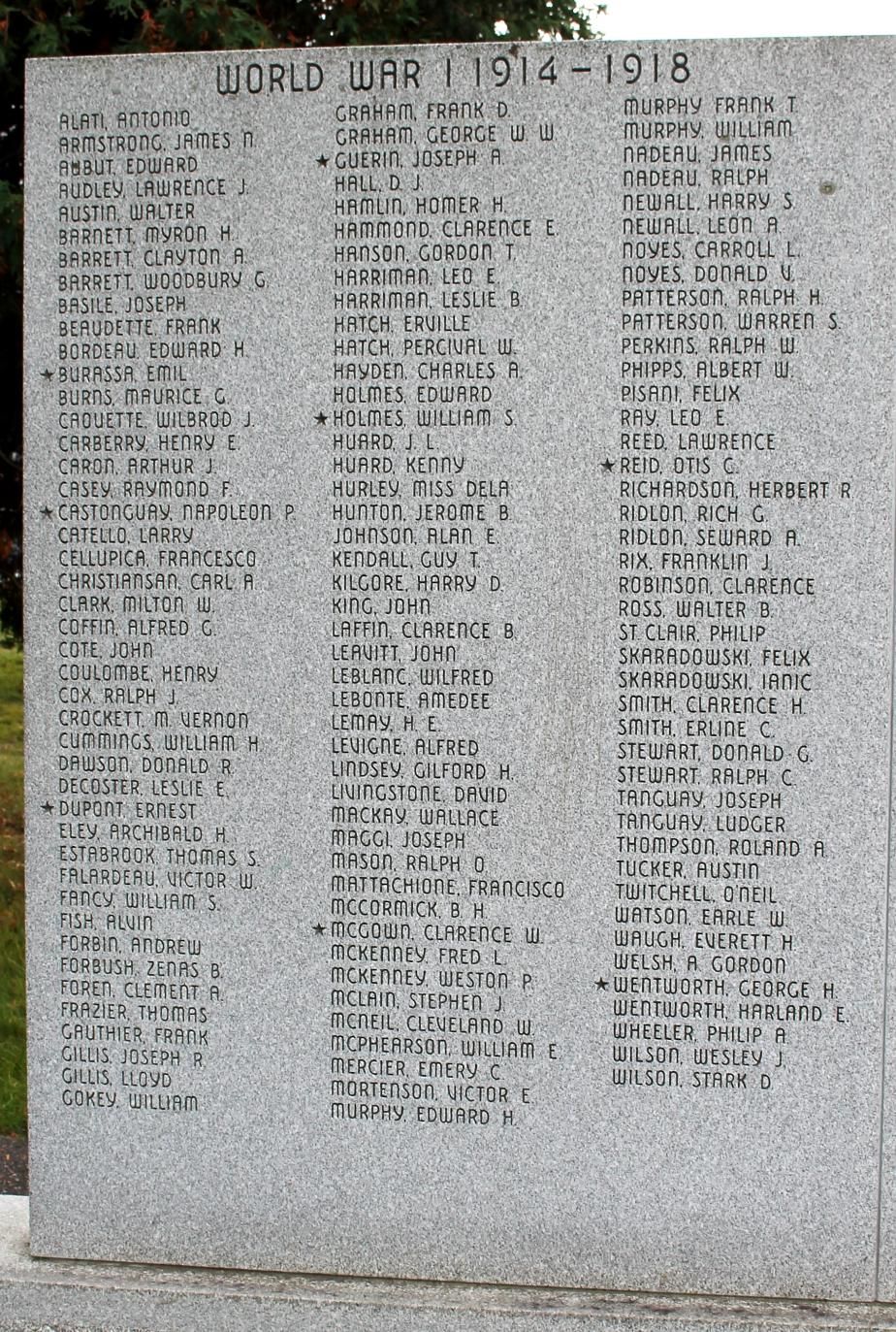 Gorham New Hampshire Veterans Memorial