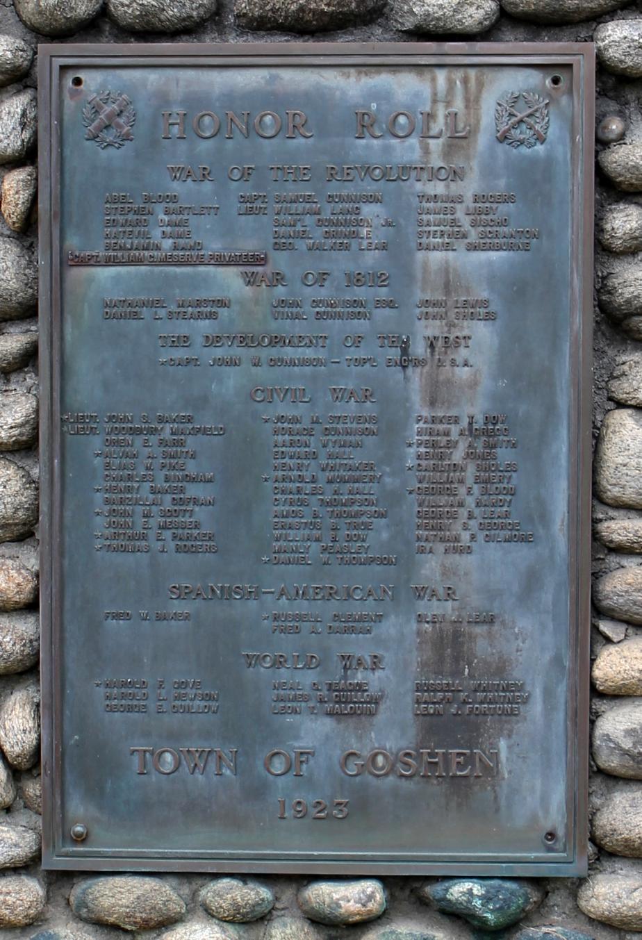 Goshen New Hampshire Veterans Memorial