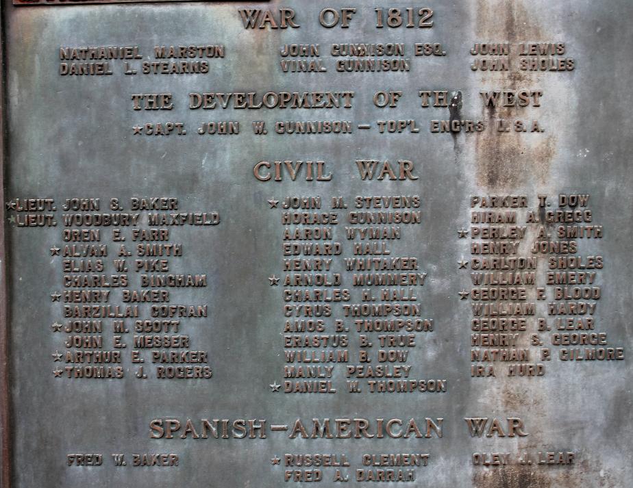 Goshen New Hampshire Veterans Memorial