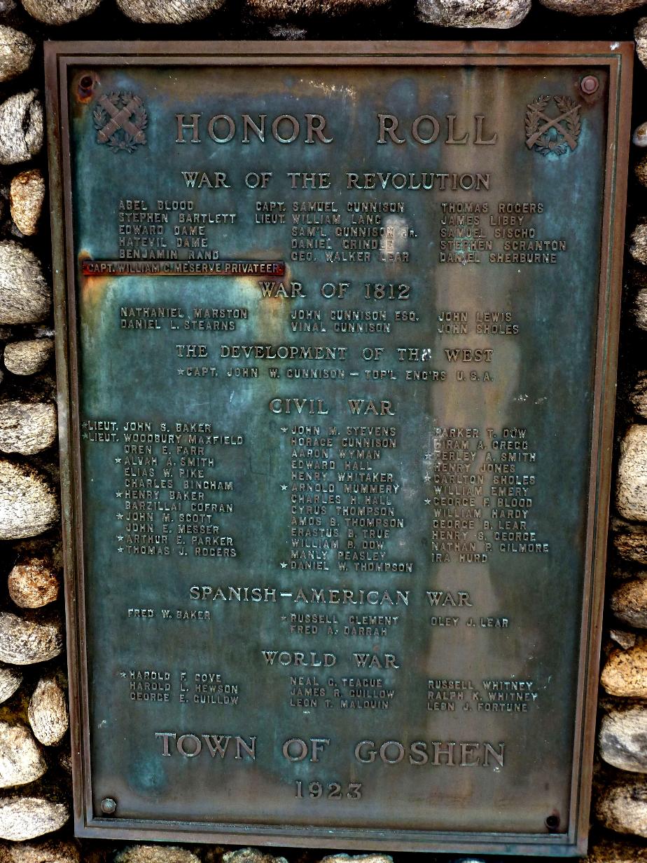 Goshen NH Military Honor Roll