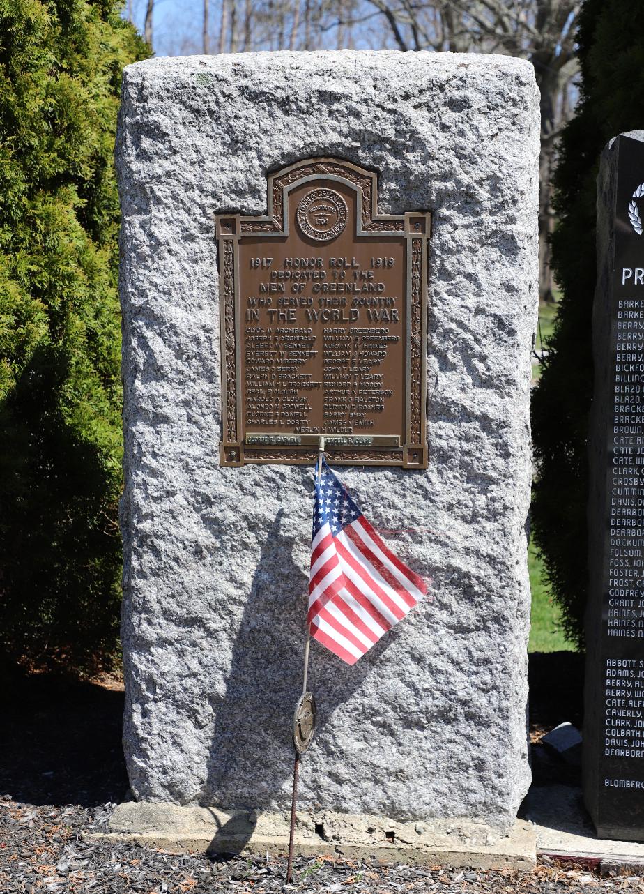 Greenland New Hampshire Memorial Park World War I Memorial