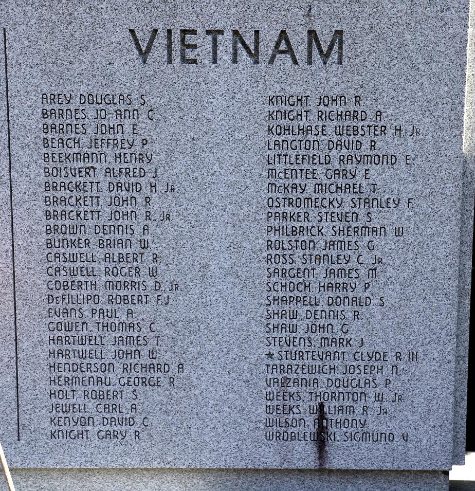 Greenland New Hampshire Memorial Park Vietnam War Memorial
