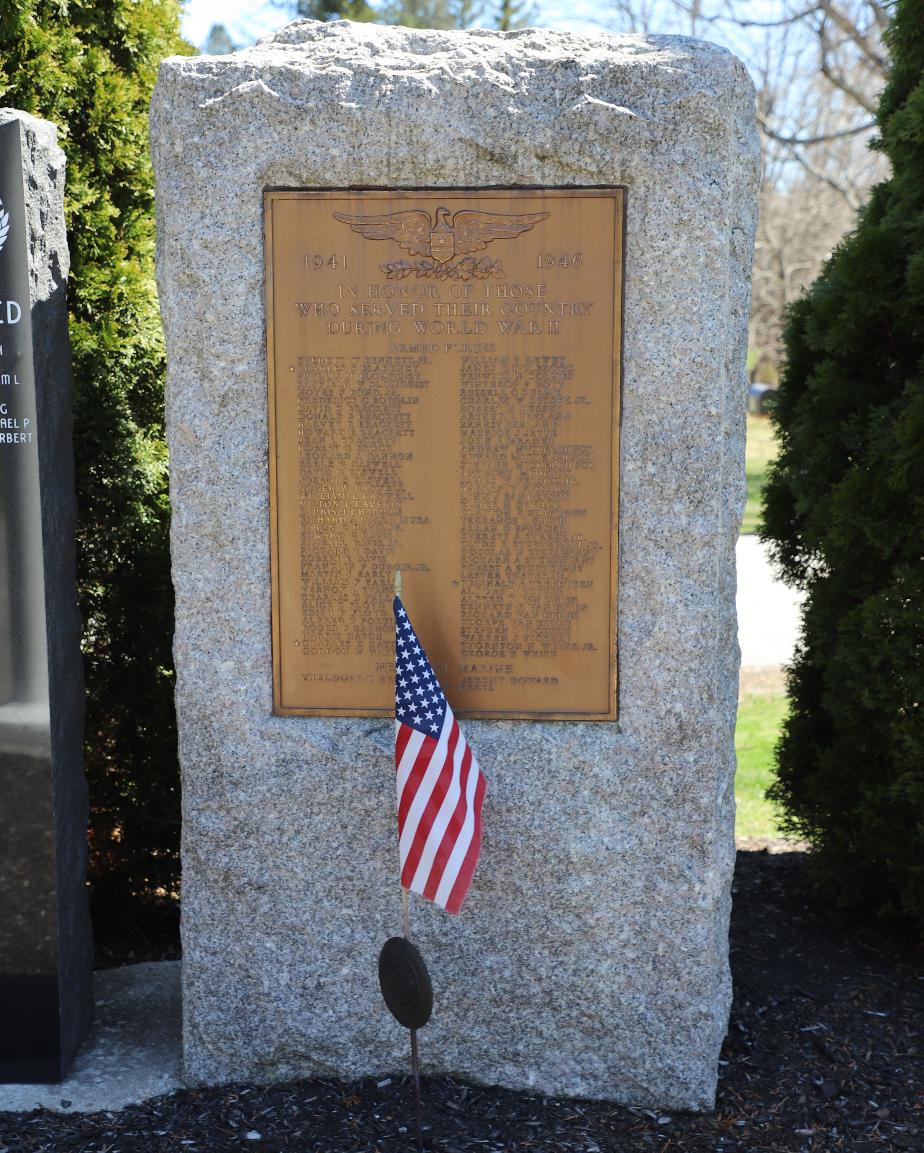 Greenland New Hampshire Memorial Park World War II Memorial