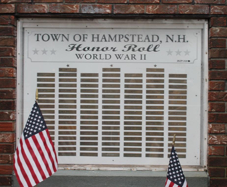 Hampstead New Hampshire World War II Veterans Honor Roll