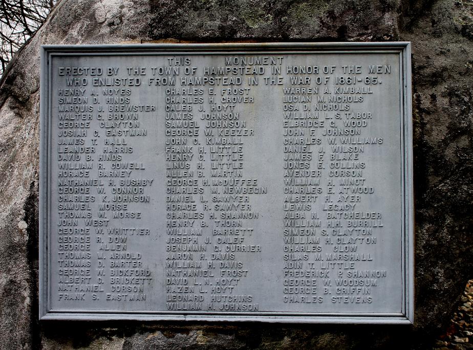 Hampstead New Hampshire Civil War Veterans Memorial