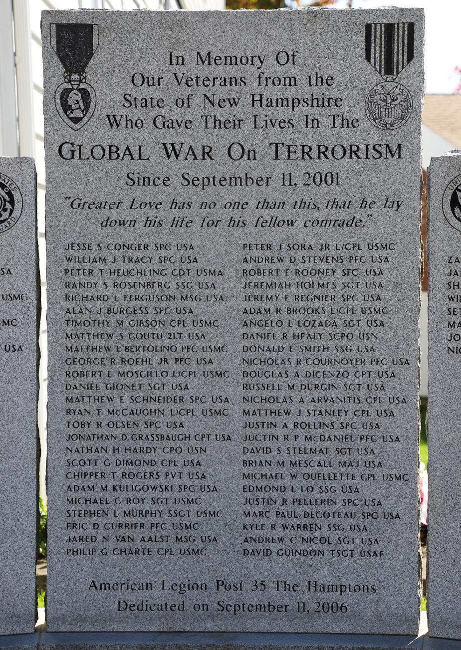 Hampton New Hampshire Global War on Terrorism Memorial