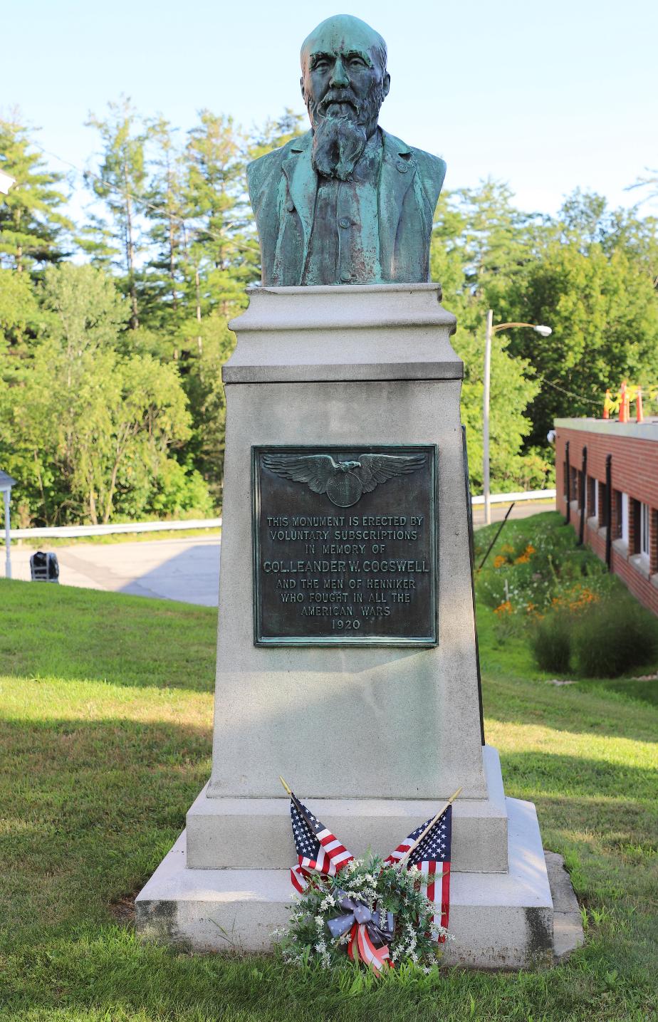 Henniker New Hampshire Colonel Leander Cogswell Veterans Memorial