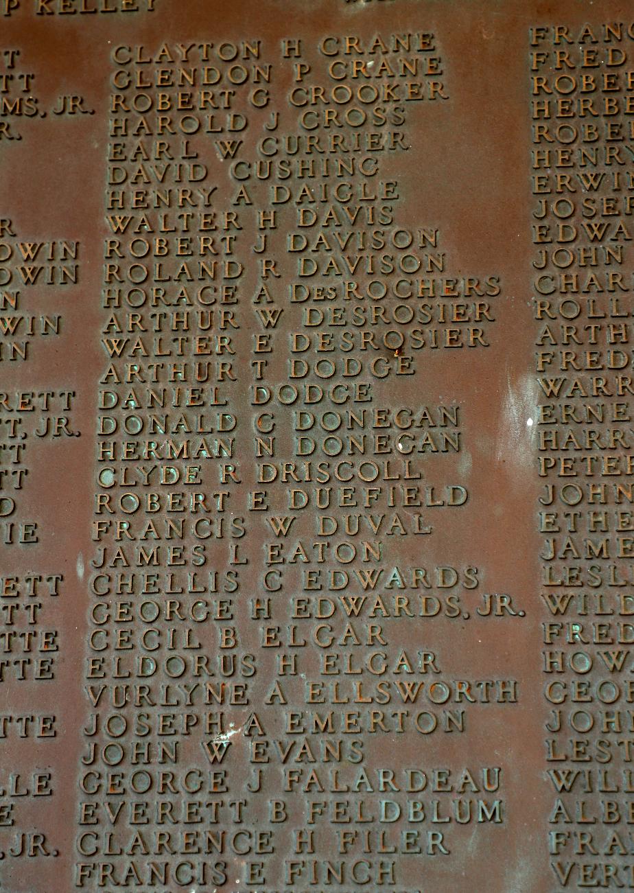 Hillsborough NH World War II Veterans Honor Roll