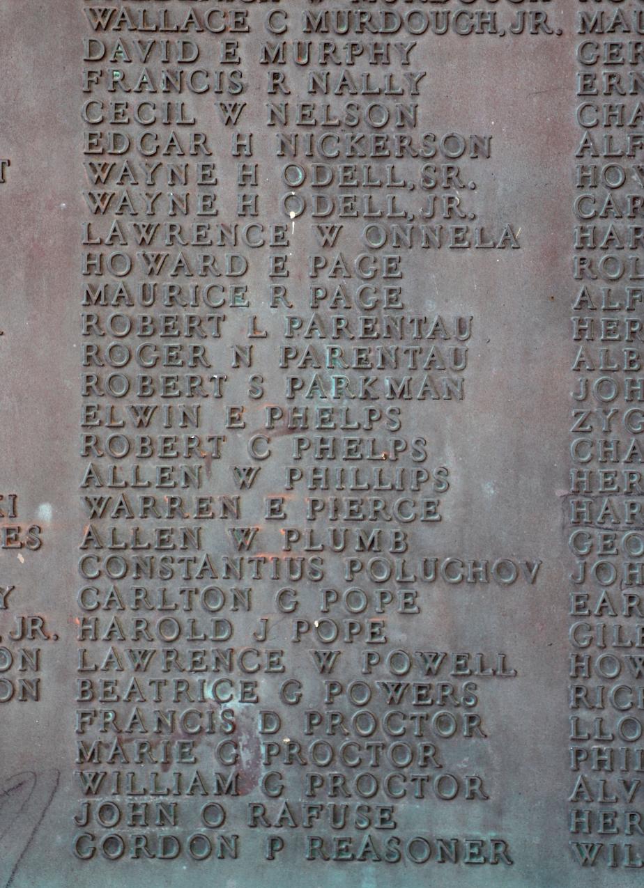 Hillsborough NH World War II Veterans Honor Roll