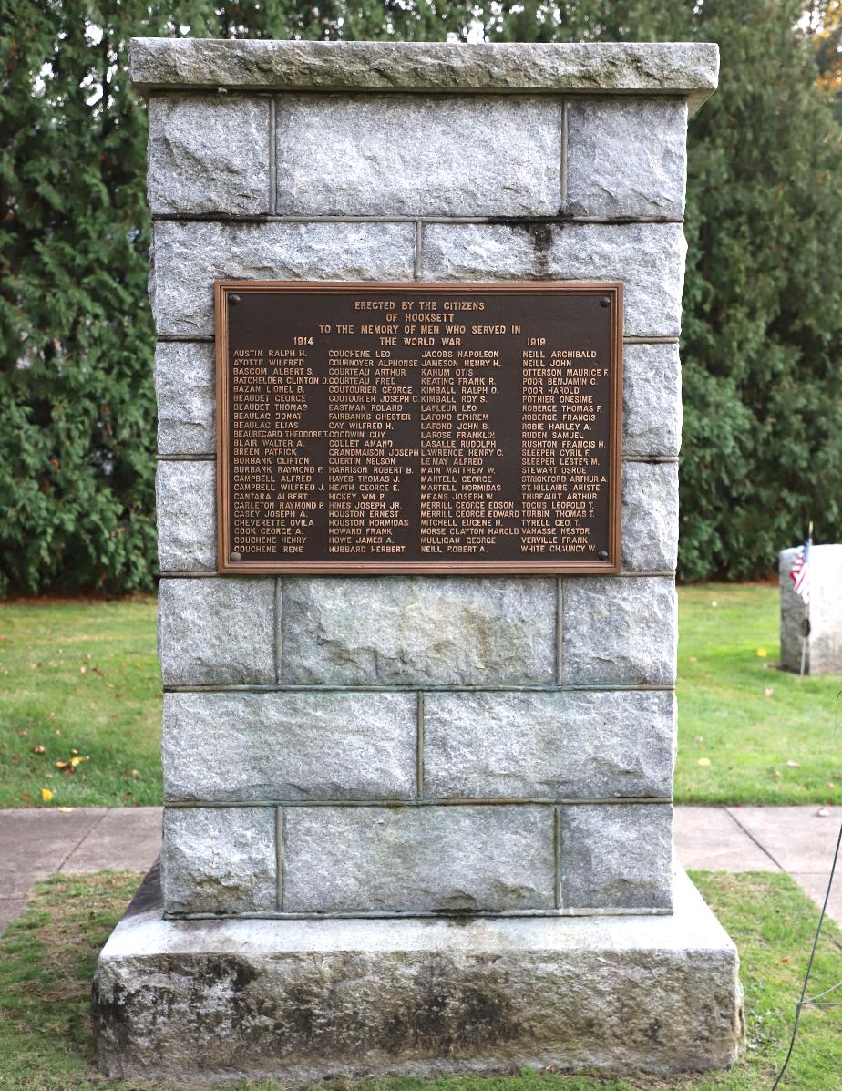 Hooksett New Hampshire World War I Veterans Memorial