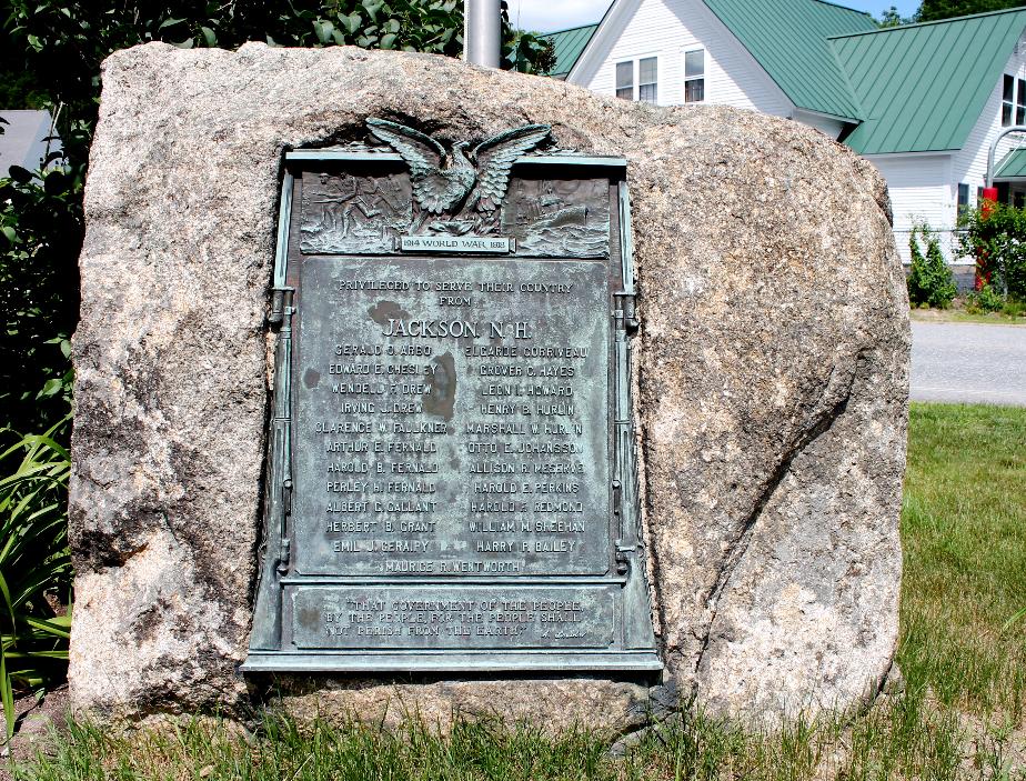 Jackson New Hampshire World War I Veterans Memorial