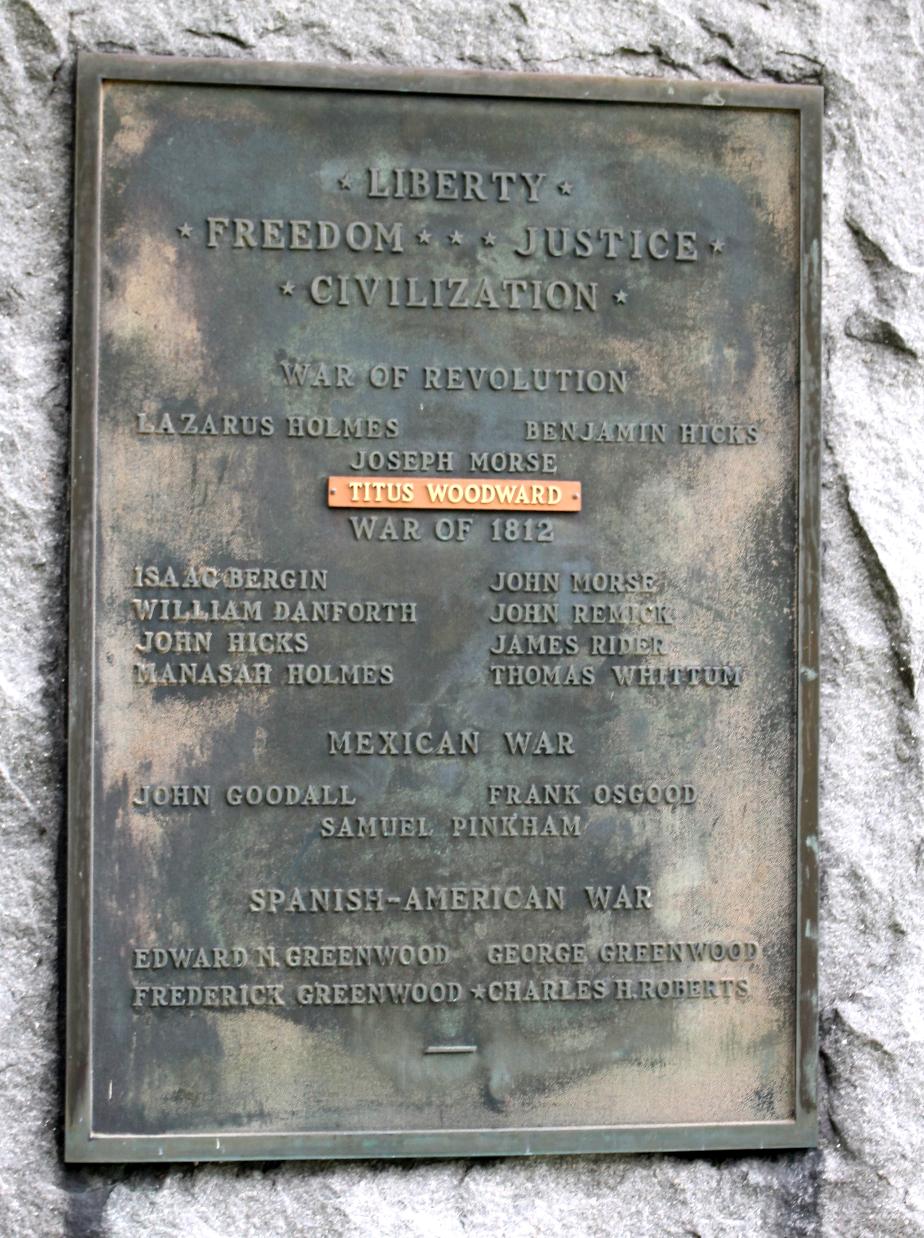 Jefferson NH Veterans Memorial- Revolutionary War & War of 1812