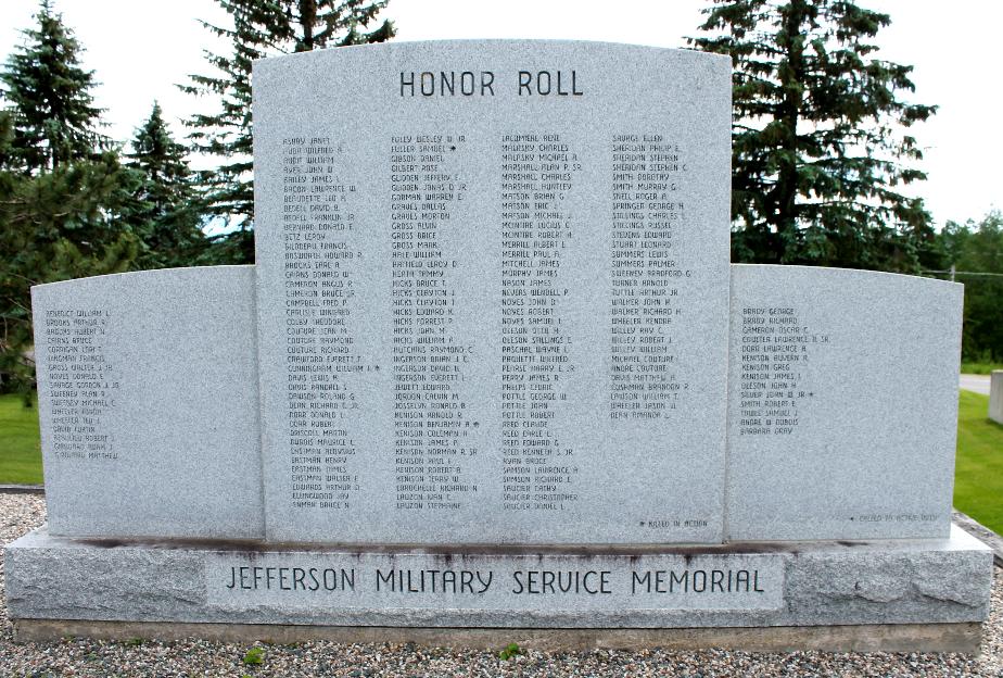 Jefferson New Hampshire Military Service Memorial