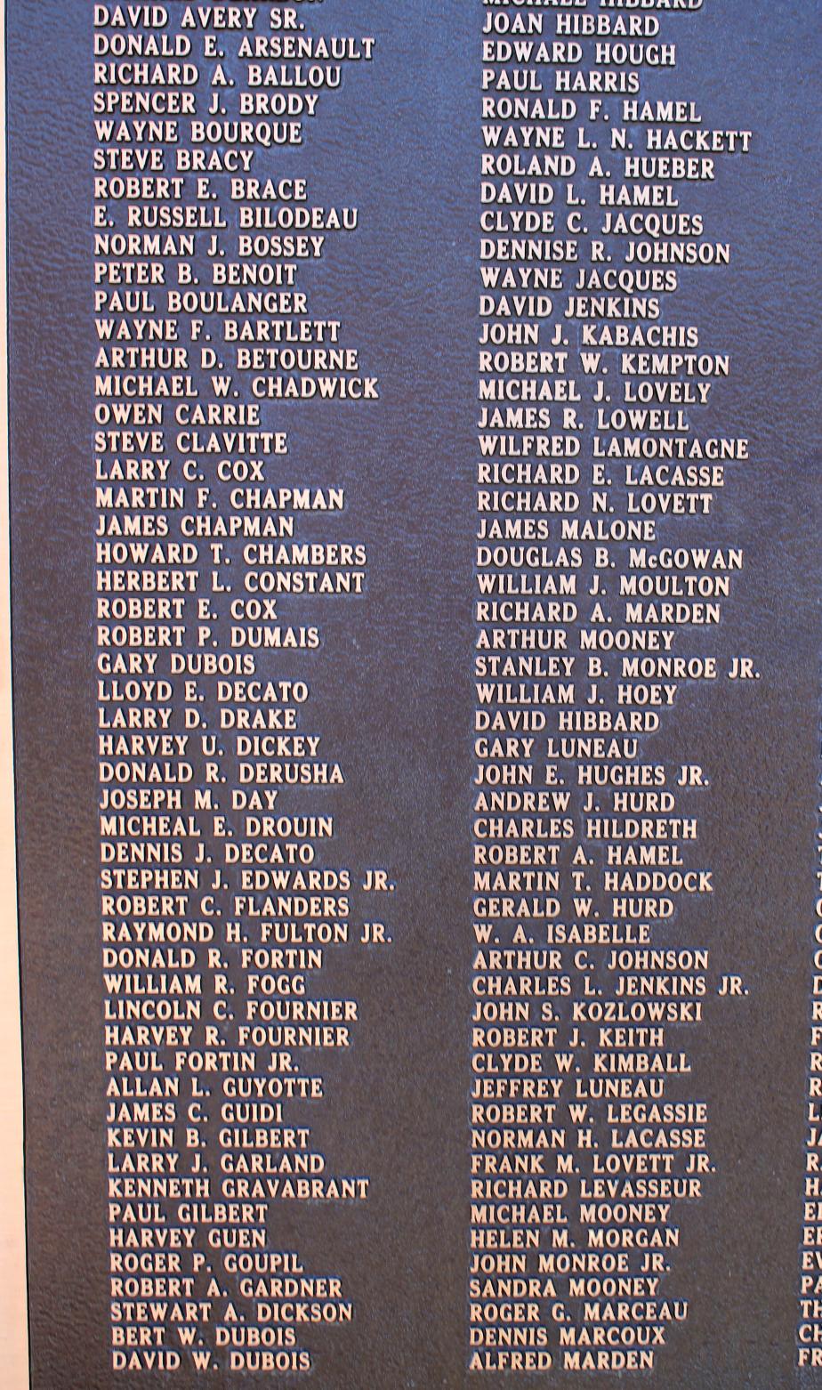 Laconia NH Vietnam Veterans Memorial
