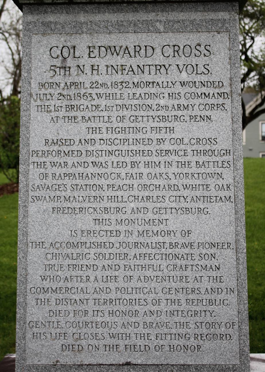 Lancaster New Hampshire Memorial to Colonel Edward E Cross - Civil War
