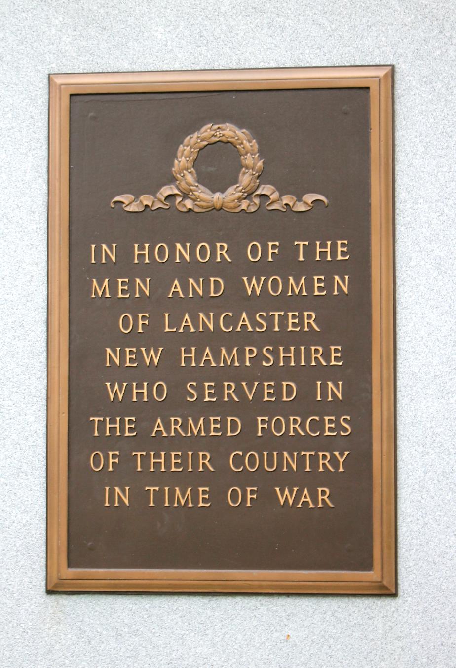 Lancaster New Hampshire Veterans Memorial