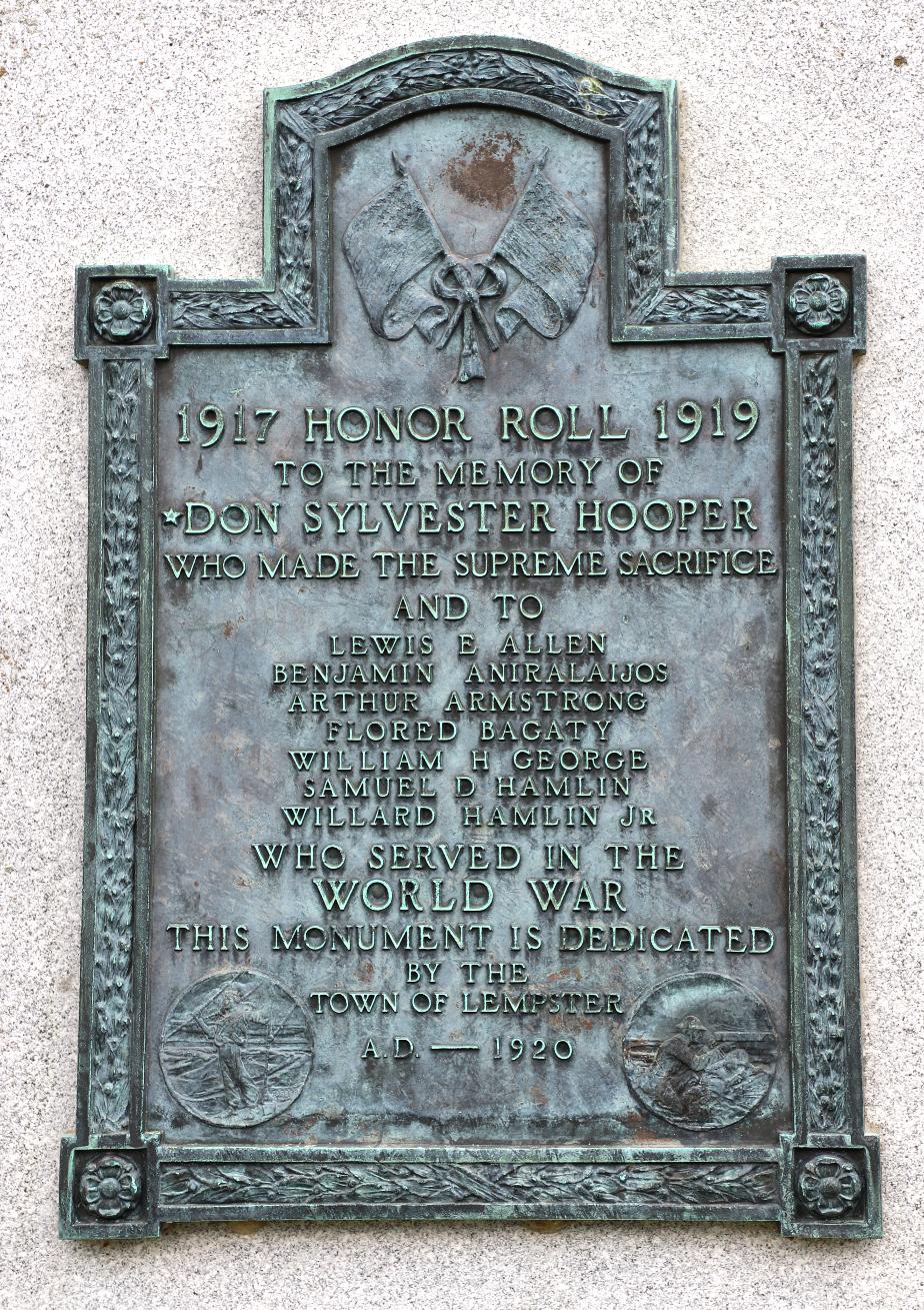 Lempster NH Veterans Memorial World War I