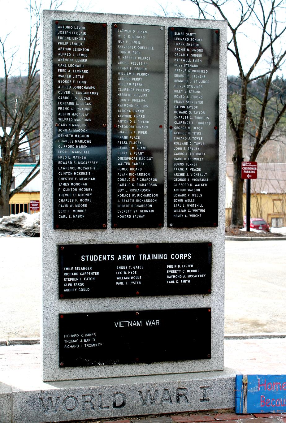 Littleton New Hampshire World War I, World War II and Vietnam War Veterans Memorial