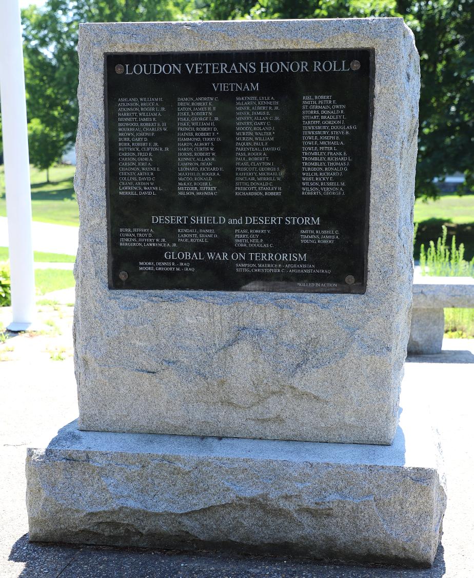 Loudon NH Vietnam War & Desert Storm  War Veterans Memorial