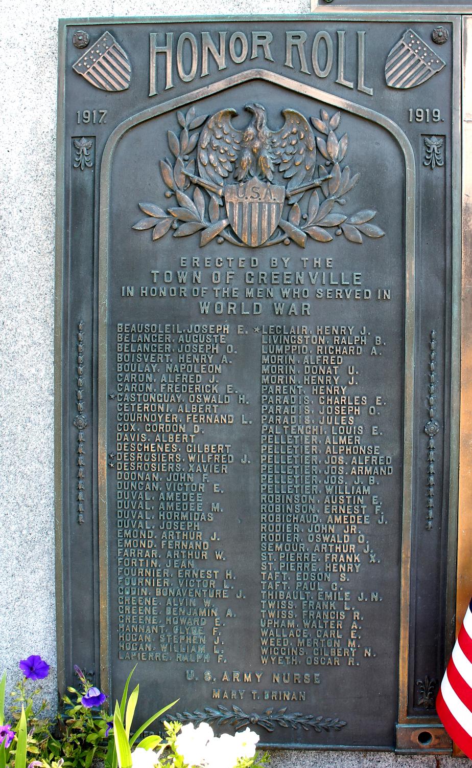 Myrtle Marsh Veterans Memorial Park WWI Veterans