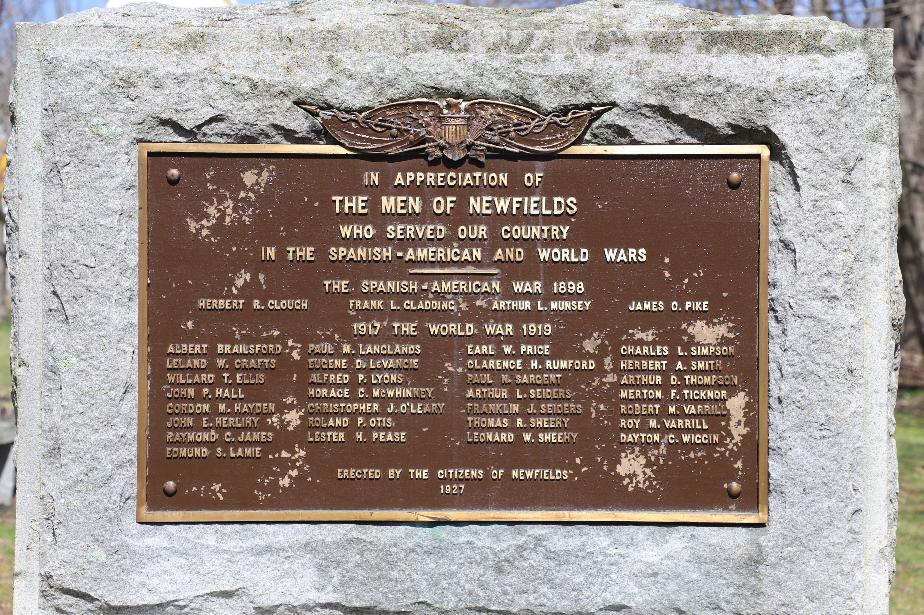 Newfields New Hampshire World War I Veterans Memorial