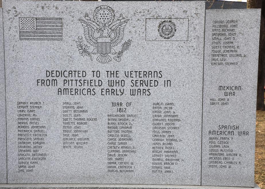 Pittsfield New Hampshire Early American Wars Memorial