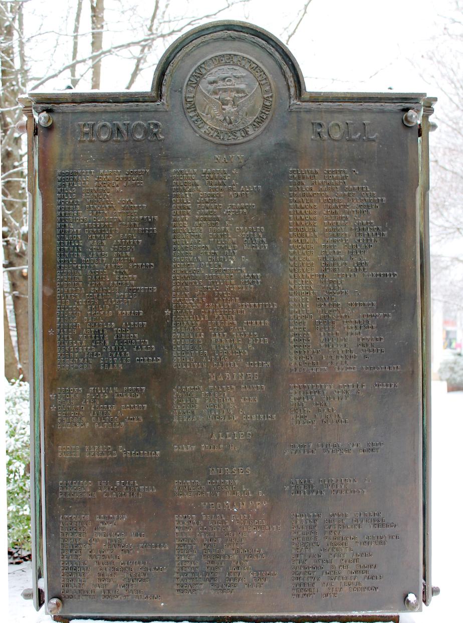  Portsmouth NH World War 1 Honor Roll - Goodwin Park