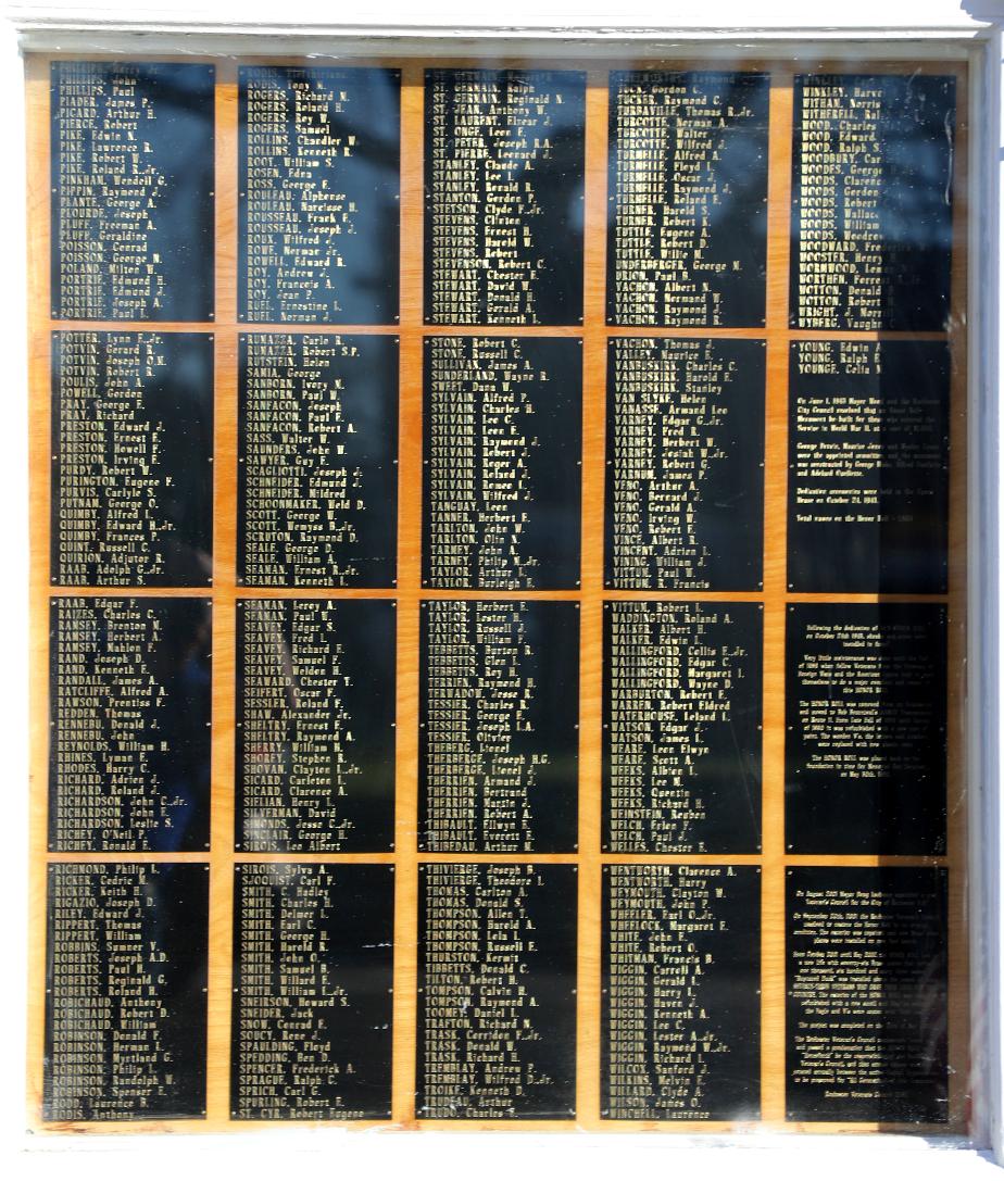 Rochester New Hampshire World War II Veterans Honor Roll