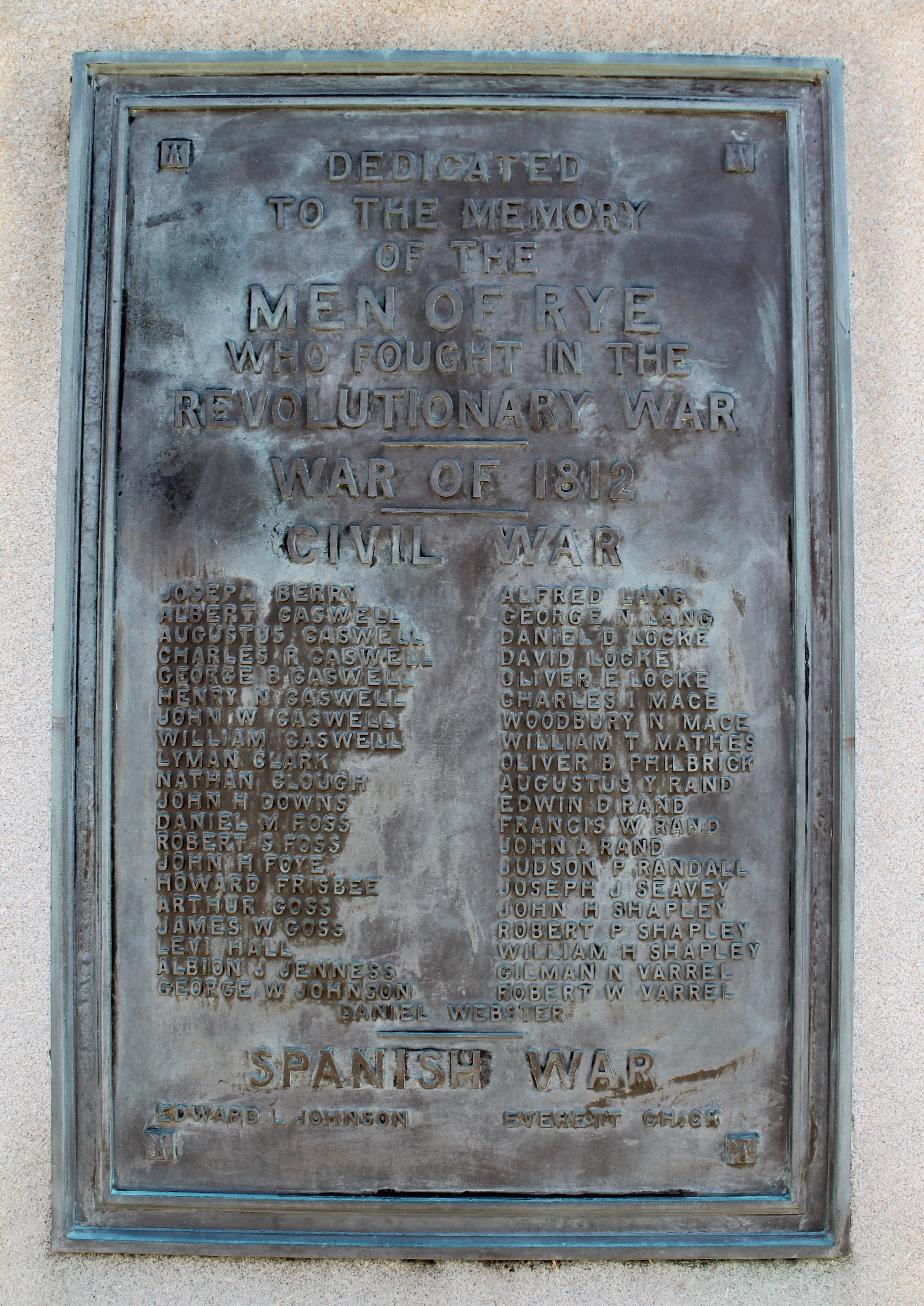 Rye New Hampshire - Revolutionary War - Civil War - Spanish American War Veterans Memorial