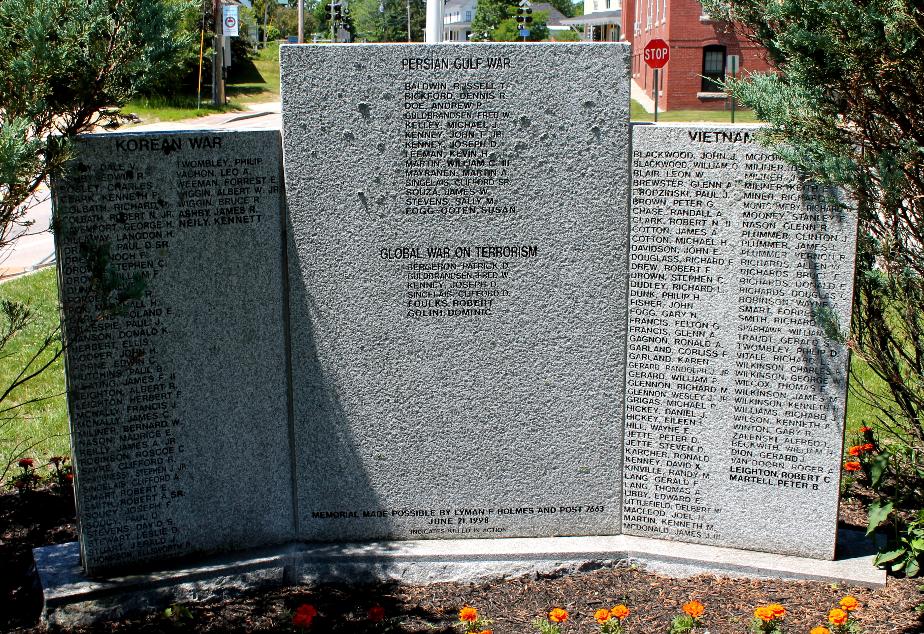 Wakefield New Hampshire - Korea - Vietnam & Persian Gulf Veterans Honor Roll