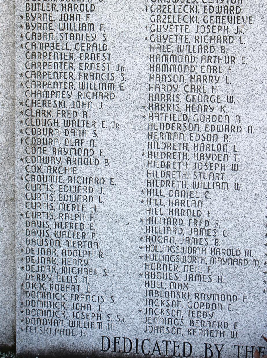 Winchester New Hampshire World War II Veterans Memorial