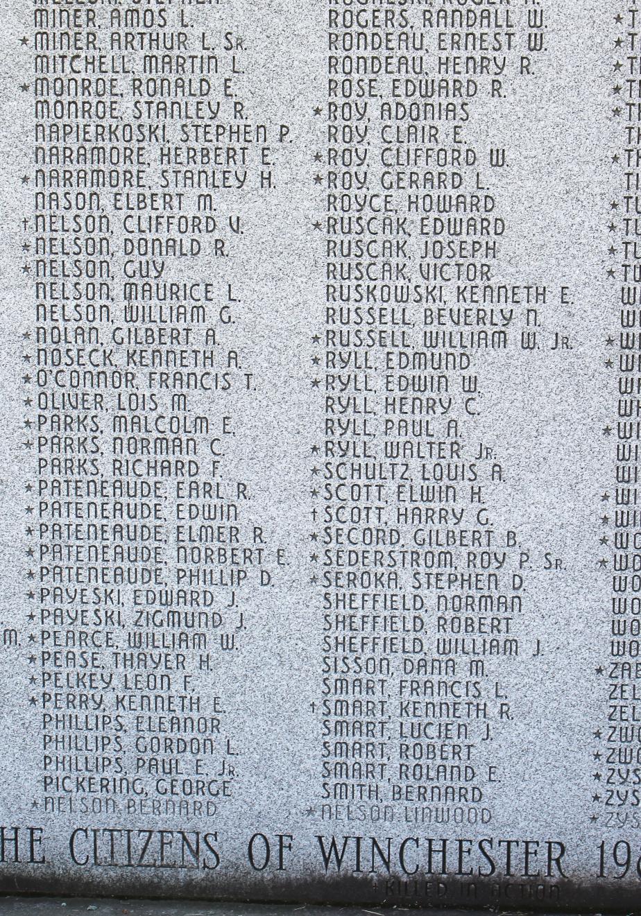 Winchester New Hampshire World War II Veterans Memorial