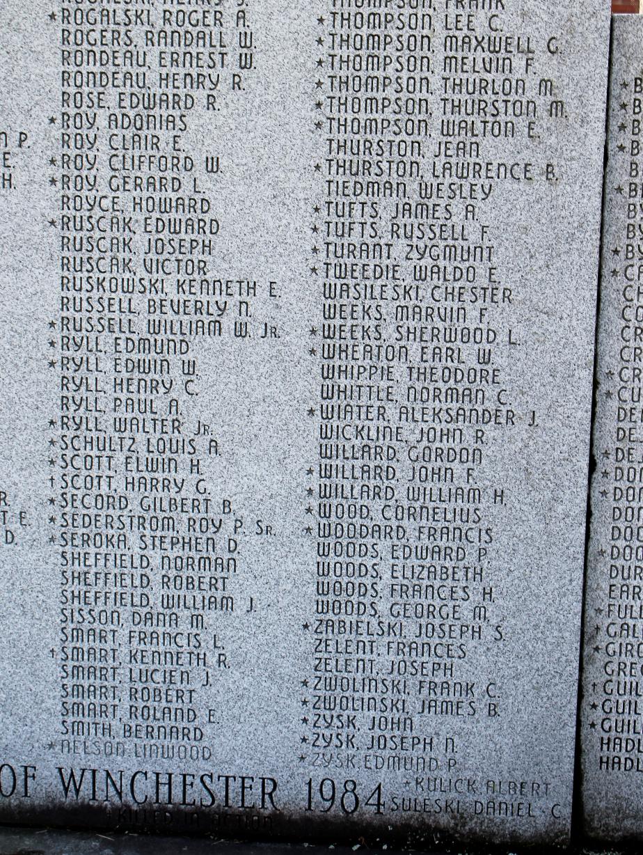 Winchester New Hampshire World War II Veterans Memorial