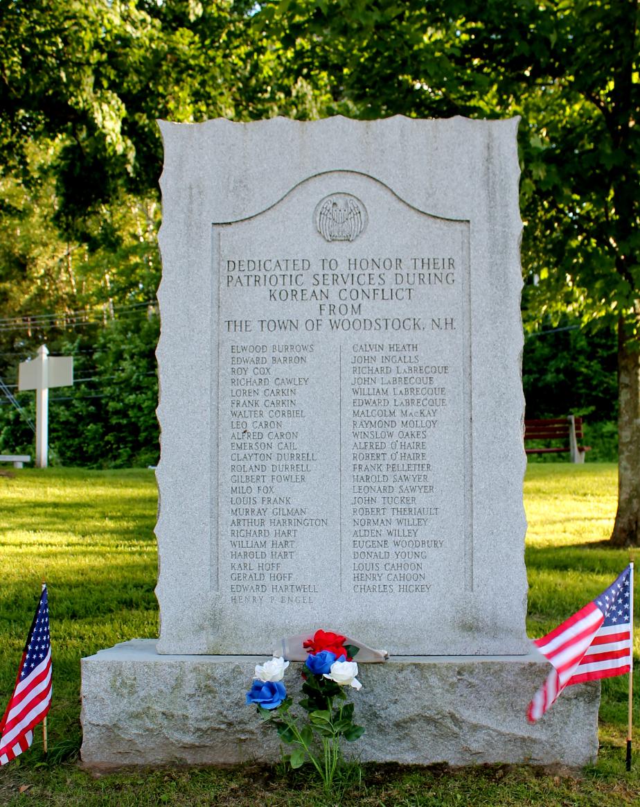 Woodstock NH Korean War Veterans Memorial