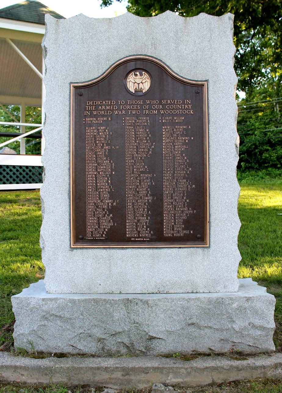 Woodstock NH WWII Veterans Memorial