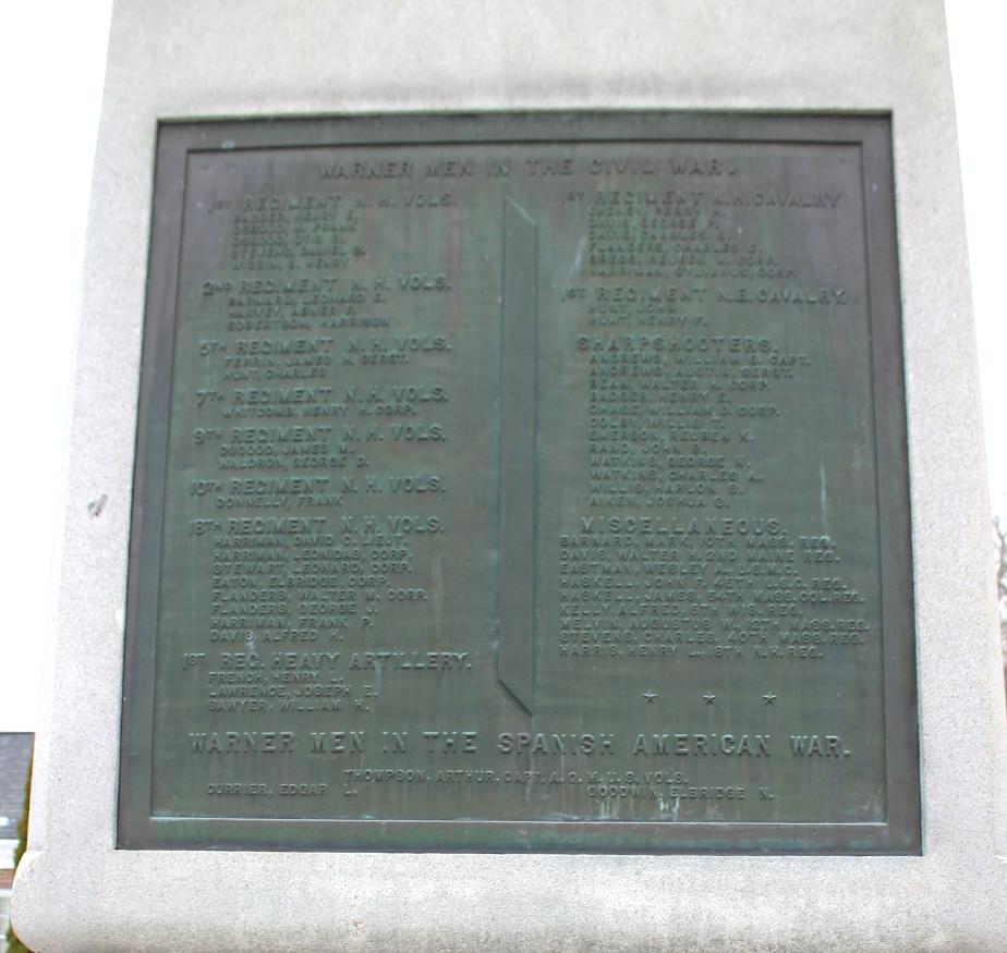 Warner New Hampshire Civil War Veterans Memorial