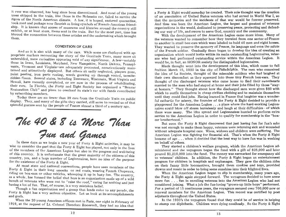 NH American Legion 40 & 8 Merci Train History Document