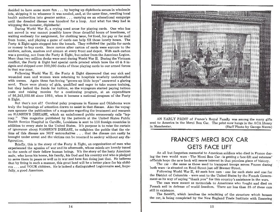 NH American Legion 40 & 8 Merci Train History Document