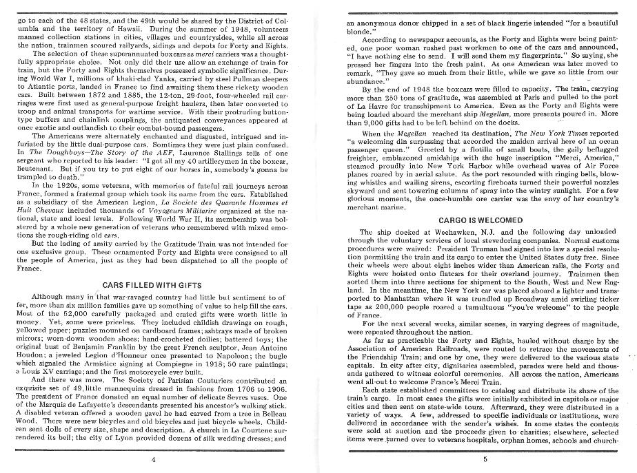 NH American Legion 40 & 8 Merci Train History Document