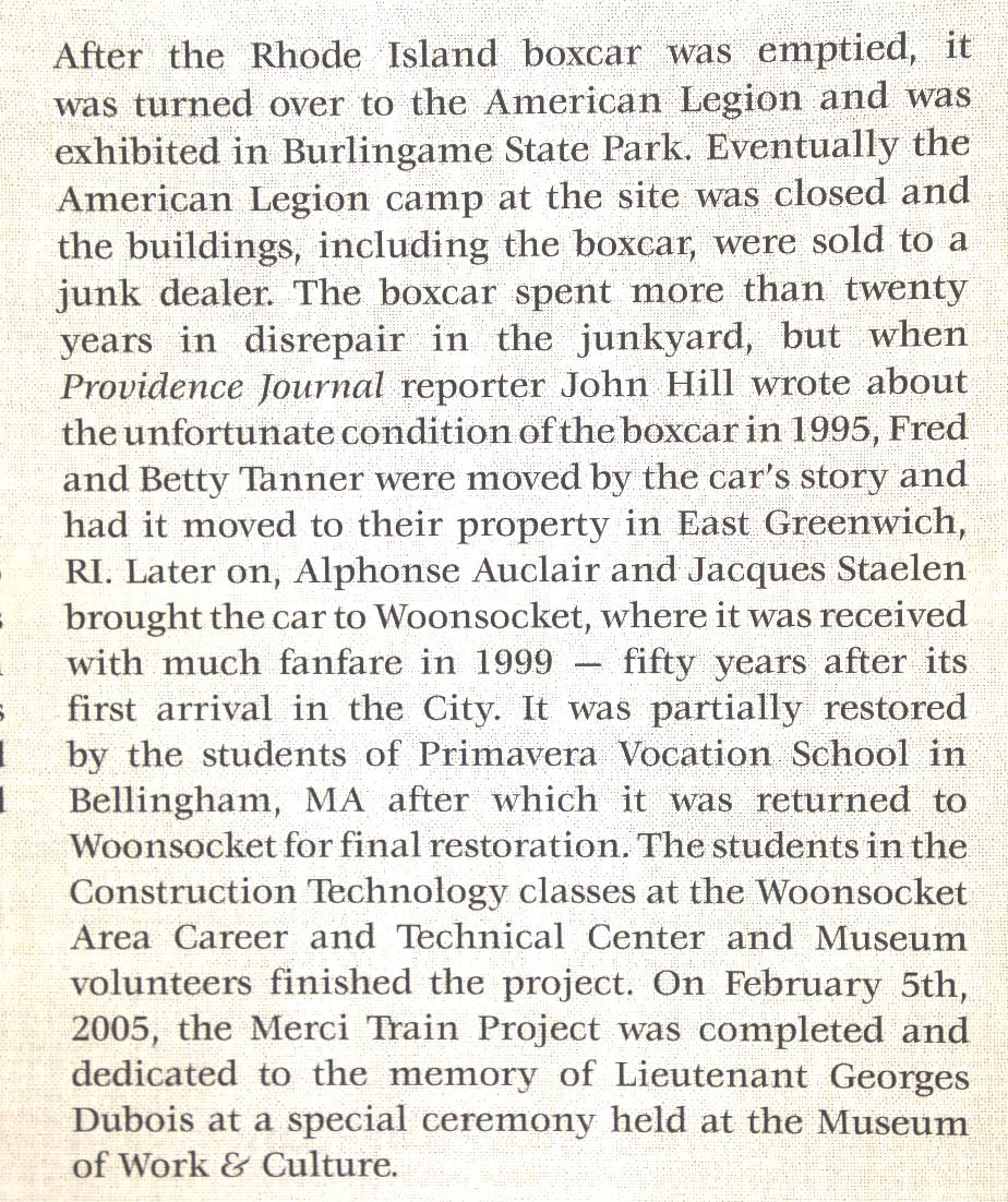 RI Museum of Work and Culture Merci Train Woonsocket RI