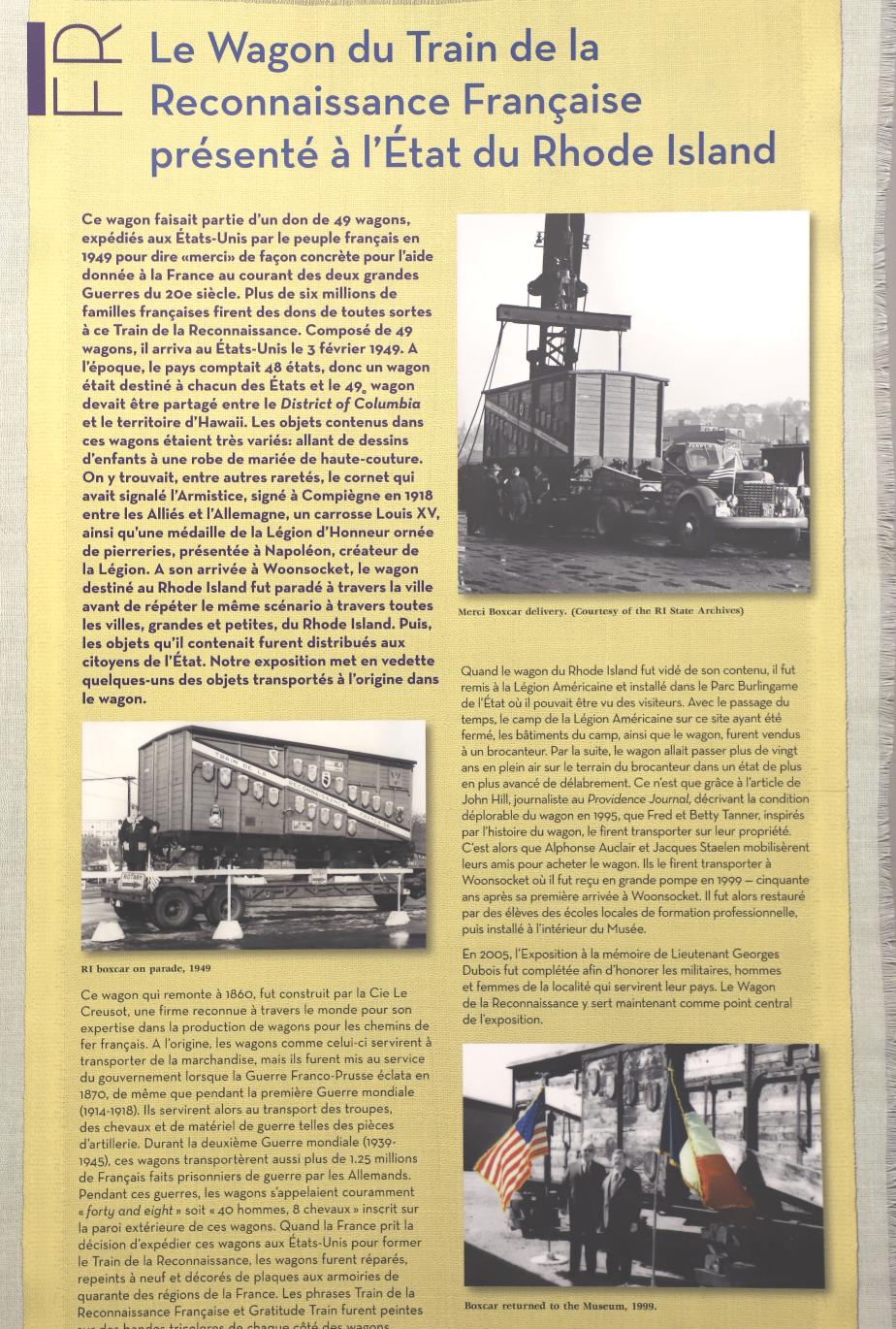 RI Museum of Work and Culture Merci Train Woonsocket RI French Story
