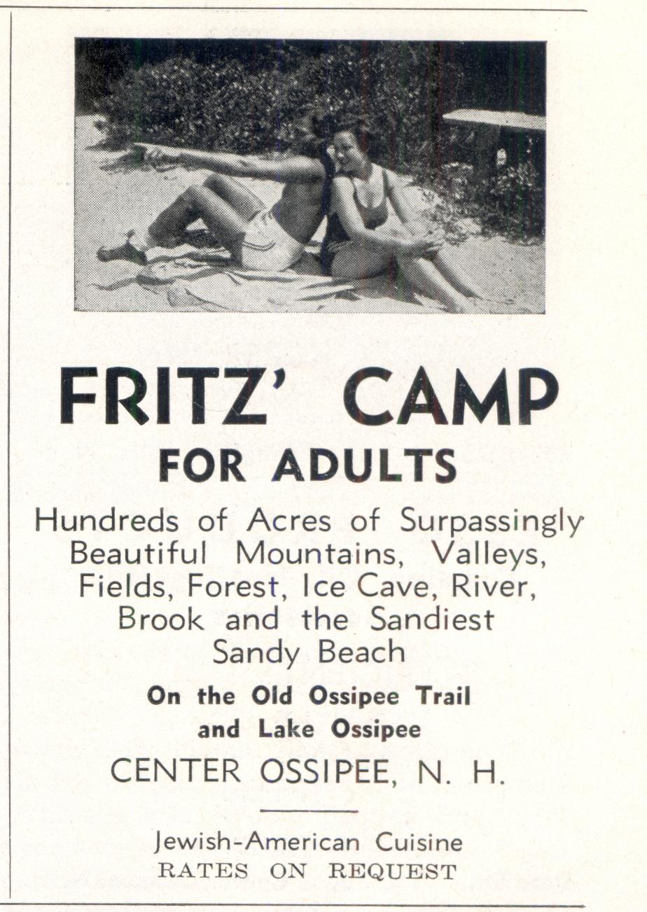 Fritz' Camp for Adults , Ossipee NH 1939