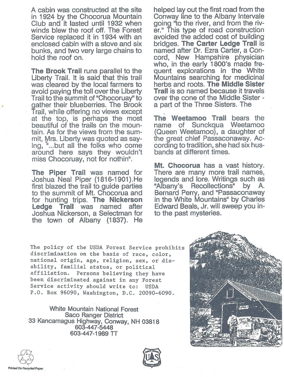 Mount Chocorua History